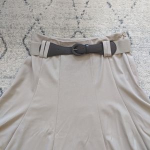 Tan Midi  Skirt